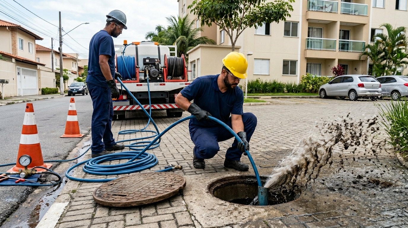 Desobstrução com Alta Pressão em Santo André‑SP